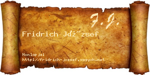 Fridrich József névjegykártya