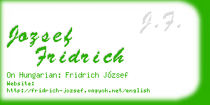 jozsef fridrich business card