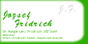 jozsef fridrich business card